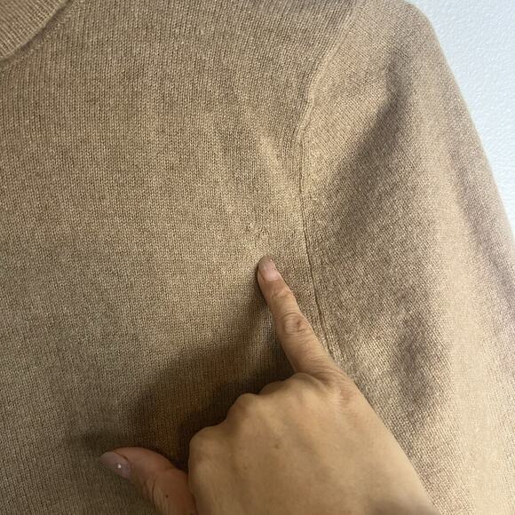 Lord & Taylor Womens 100% Cashmere Turtleneck Sweater Sz S Brown Preppy Flaw - Picture 12 of 12